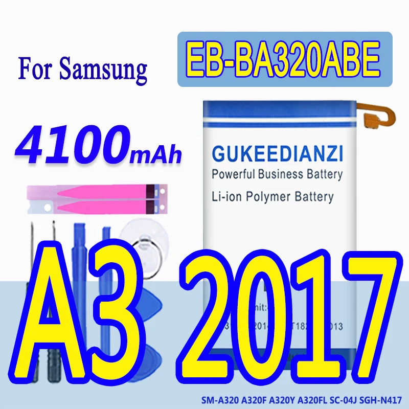 GUKEEDIANZI EB BA320ABE оригинальная замена батарея для телефона Samsung Galaxy A3 2017 A320 A320F 4100 мА/ч