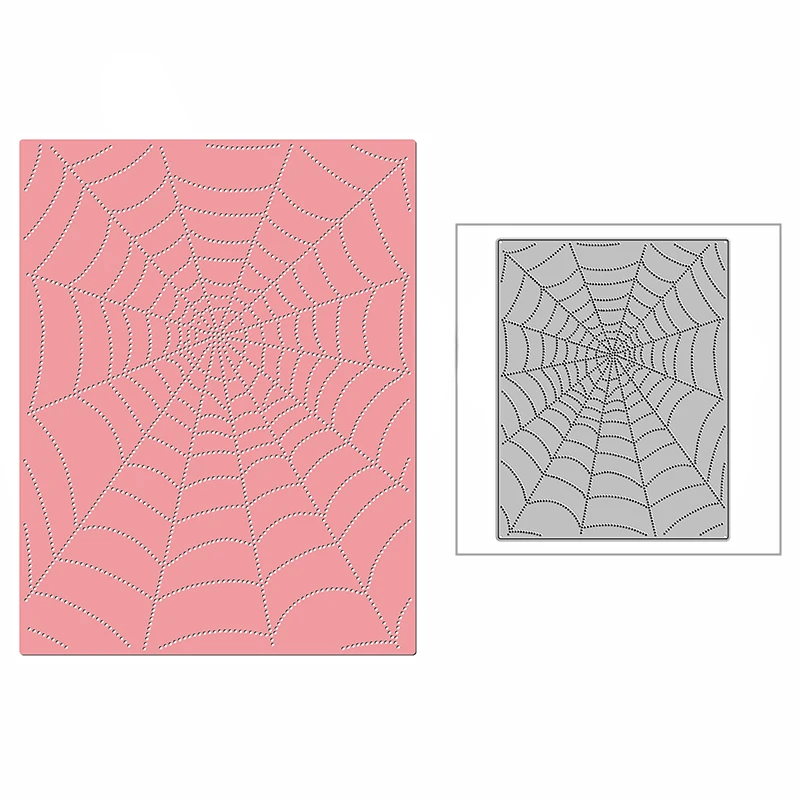 Новый 2022 год Halloween Spotty Cobweb Backdrop Panel Metal Cutting Dies for DIY Scrapbooking and Card Making Embossing Craft No Stamp on.