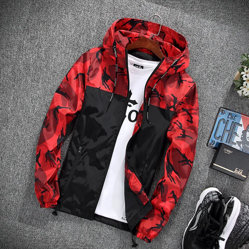 

Camouflage Jacket Men Spring Autumn Men's Jacket Casual Hooded Jackets For Men&women Zipper Windbreaker Outwear Chaqueta Hombre