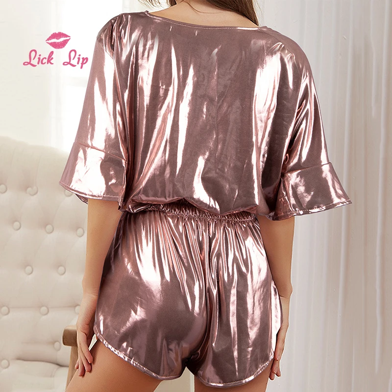 Лижут губы цельные вечерние Одежда для ночного клуба сексуальные блестящие