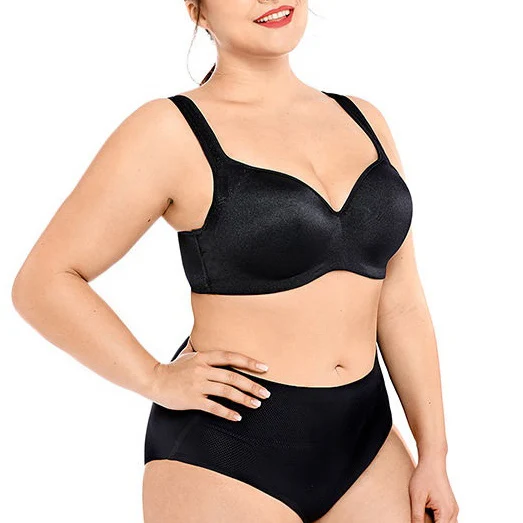 Women Wide Strap Push Up Plus Size Big Thin Cup Padded Underwire Daily Wear Sexy Lingerie Bra 38 40 42 C D E Wholesale
