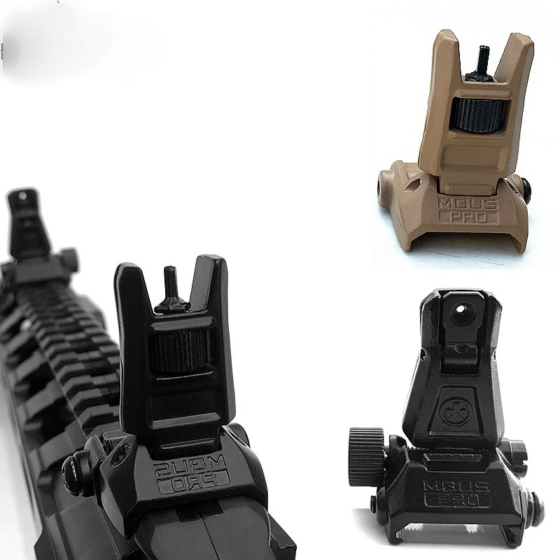 

Tactical MBUS Flip Up Front Rear Iron Sight Set folding Backup Quick Detach Rapid Transition for Airsoft Hunitng Caza
