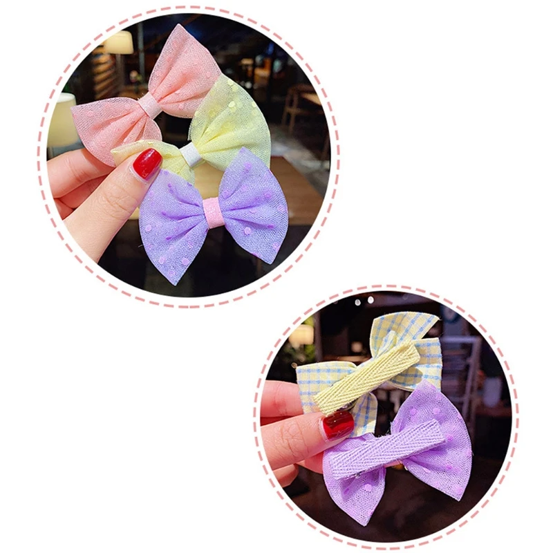 

M76C 5 Pcs/Set Girls Cute Bowknot Hairpins Children Sweet Barrettes Hair Clips Fashion Kids Headwear