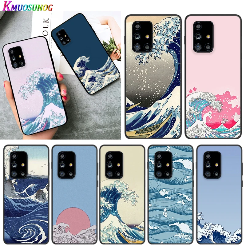 

The Big Wave of kanagawa for Samsung A91 A81 A71 A72 A52 A51 UW A42 A41 A32 A31 A21 A12 A02S A11 Black Phone Case