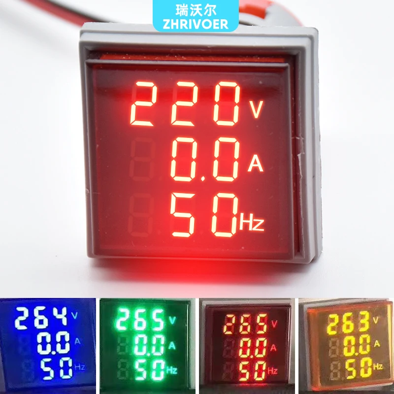 Три Дисплей цифровой Напряжение Amperometer 22 мм AD16 22DSV переменного тока 60 500V Мини метр