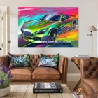 Красочный крутой телефон, роскошный спортивный автомобиль, искусство стен на холсте, постеры для гостиной, картина для спальни