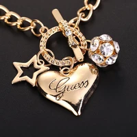 simple crystal lattice five pointed star heart shaped bracelet for women bracelets strass jewelry
