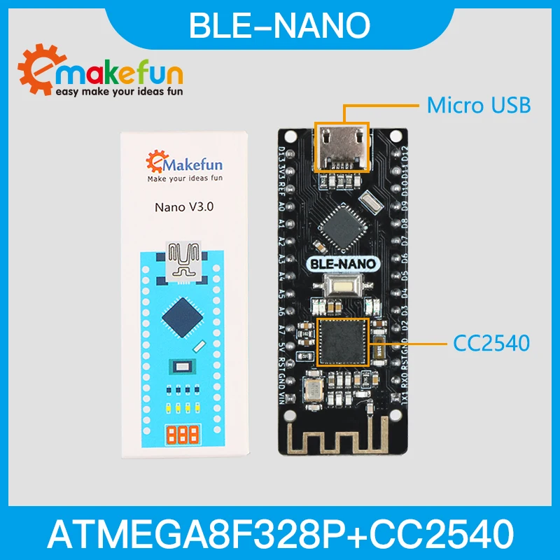 Keywish BLE-Nano Cho Arduino Nano V3.0 Mirco USB Ban Tích Hợp CC2540 BLE Mạng Không Dây ATmega328P Micro-Bộ Điều Khiển ban