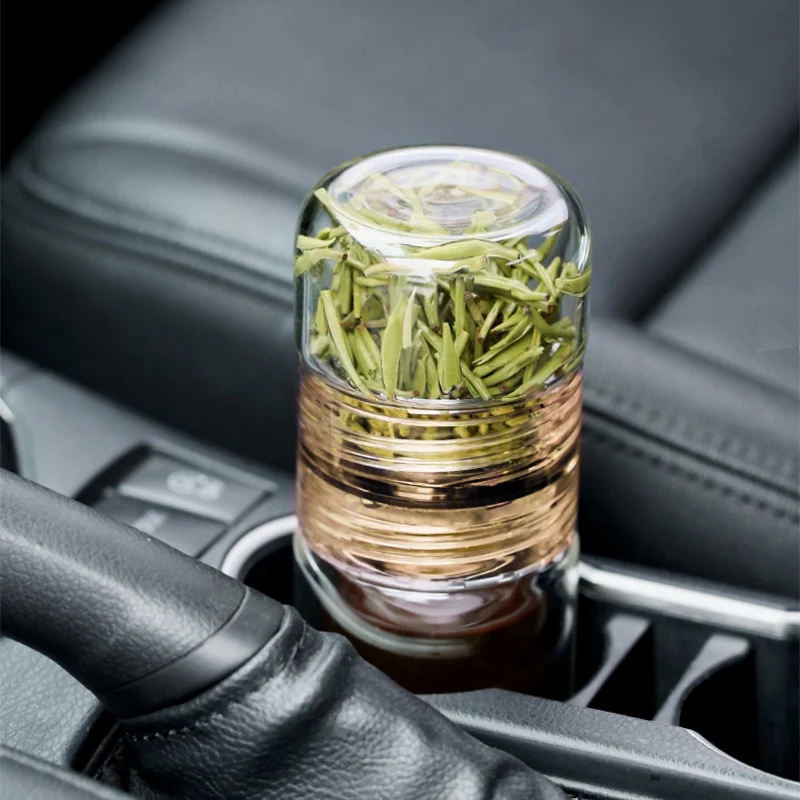 Двойная стеклянная бутылка для воды с разделением чая стеклянные бутылки офиса