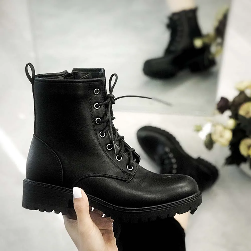 

SaraIris Stylish Female shoes lace Fashion shoes lace Ankle Boots Low Heel Sewing Boots Women 2020 Casual Shoes Woman