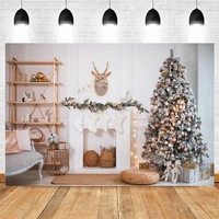 christmas photography background christmas tree fireplace gifts interior baby children photographic backdrops for photo studio