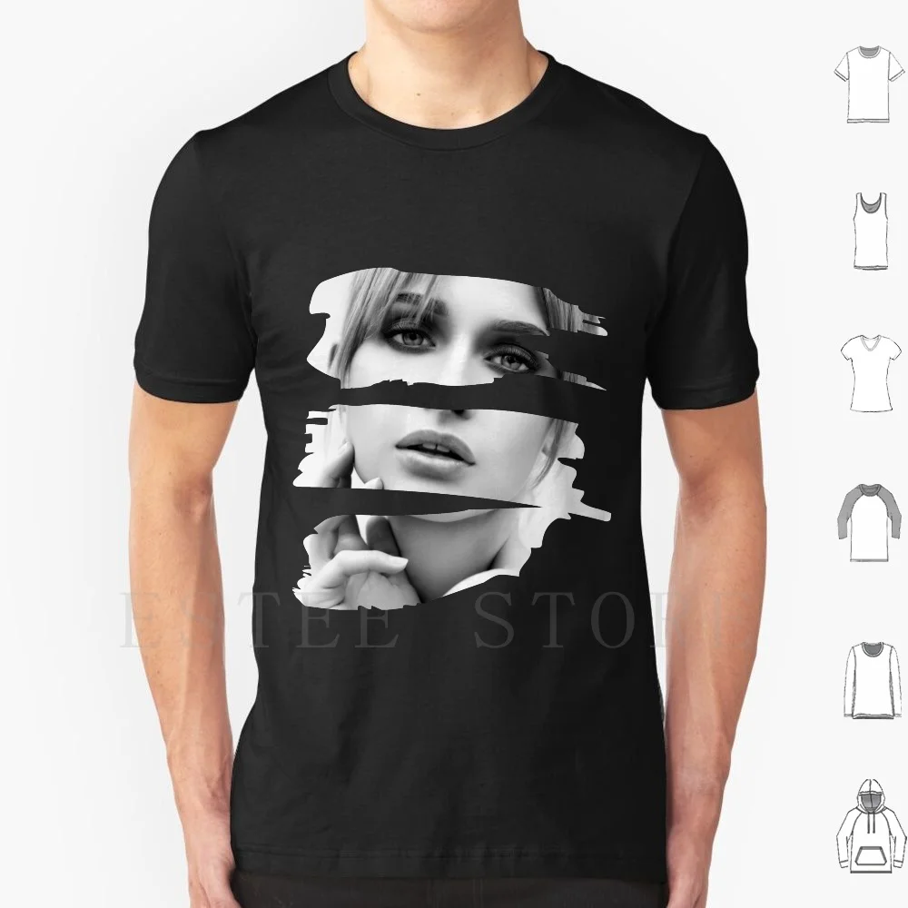 

Монохромная красивая женская футболка «сделай сам» большого размера из 100% хлопка монохромная черно-белая женская одежда для портрета крут...