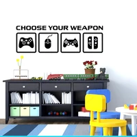 video game decor wall decal choose your weapon game controllers gamer wallpaper sticker bithday gift for boy 2261