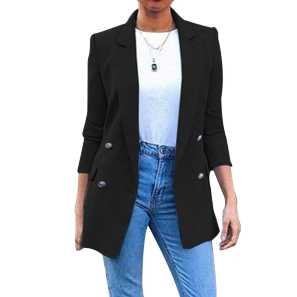 

Blazer Womens Suit Jackets Long Solid Coats Office Ladies Turn Down Collar Jackets Casual Female Outerwear Suit Blazer