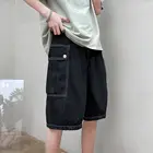 Шорты мужские с большими карманами, повседневные свободные, из полиэстера, в стиле хип-хоп, обычные, весна-лето