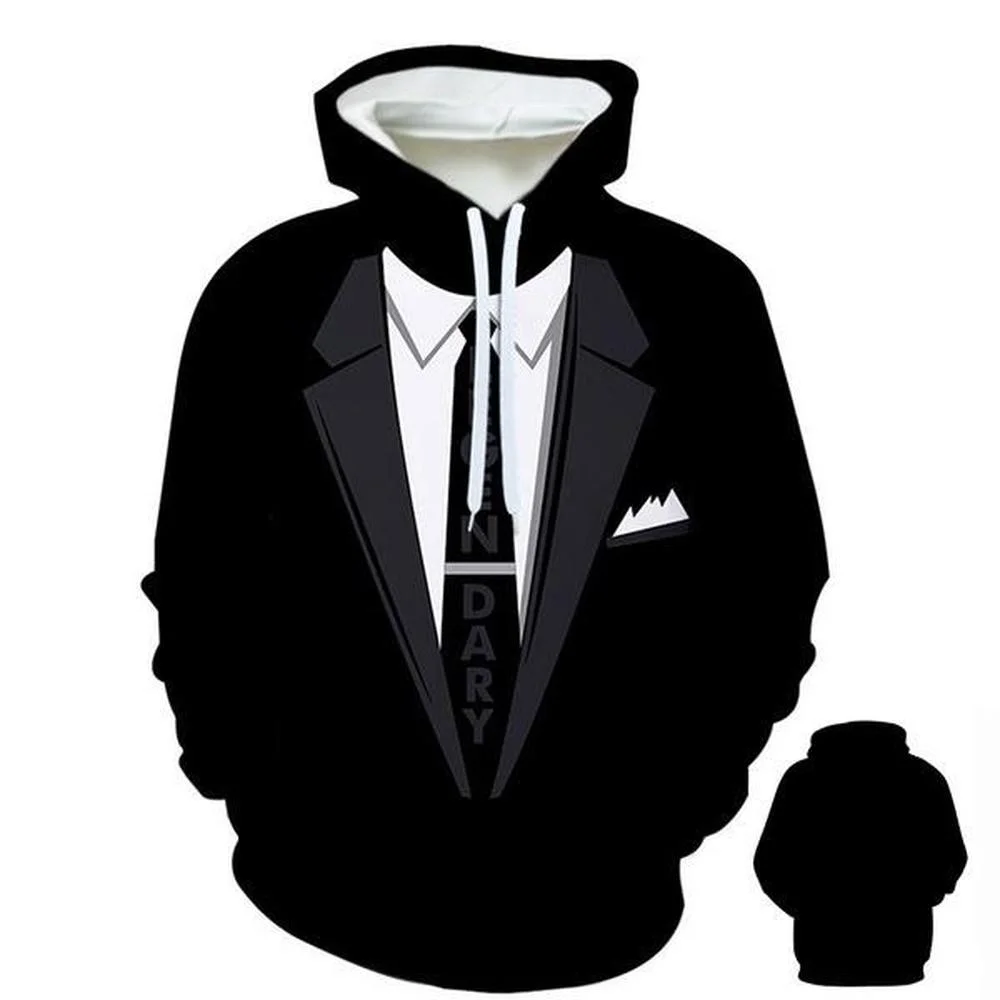 

ZOGAA Men's Fashion 3D Suit Personality Hooded Sweater