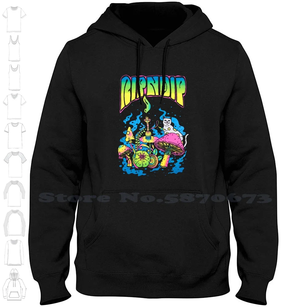

Mushroom Forest Long Sleeve Hoodie Sweatshirt Chat Skate Skateboard Skateboarding Cat Board Fun Funny Rip Dip Rip And Dip