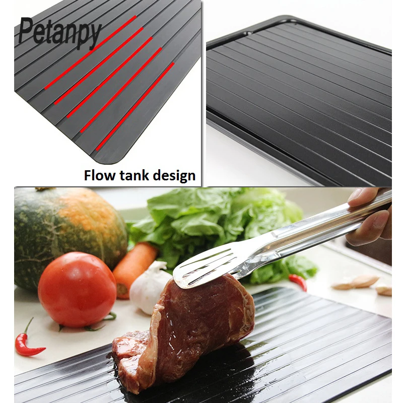 Fast Defrosting Tray Magic Metal Plate Defrosting Tray Safe Fast Thawing Frozen Meat Defrost Kitchen Tool