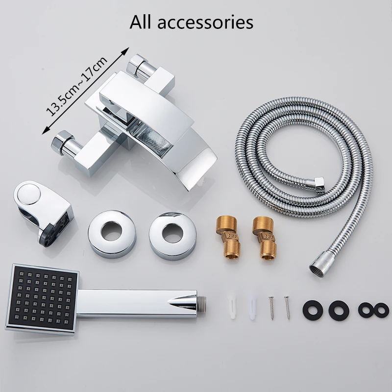 Rozin хром Ванна смеситель для душа черный настенный водопад Смесители ванной