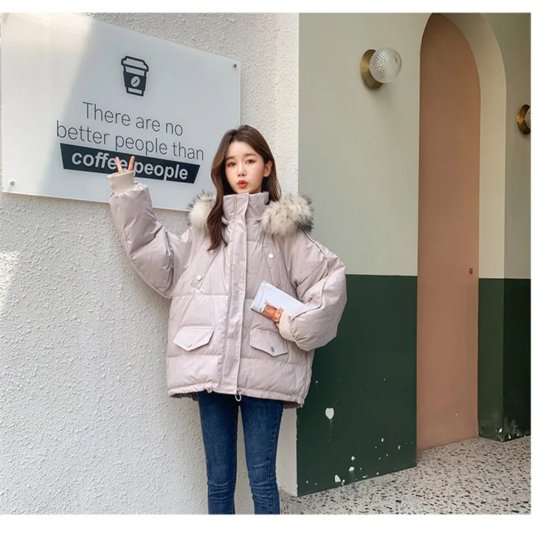 

Women's winter clothes Warm Thick Short Hooded Parka Coat Casual Women jacket Oversize Jackets pockets zipper Female coats woman