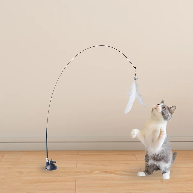 

Funny Cat Stick Pet Cat Toy Feather Bell Toy Stick Pet Cat Supplies