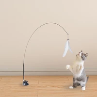 funny cat stick pet cat toy feather bell toy stick pet cat supplies