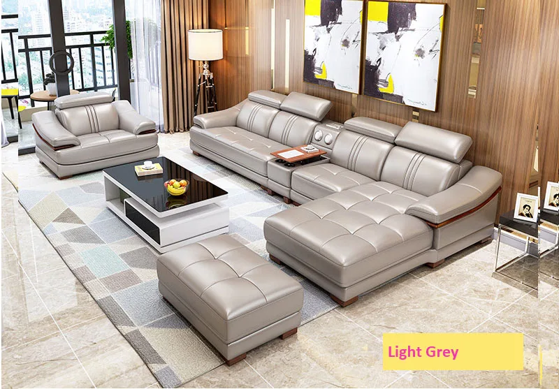 Многофункциональные кожаные диваны для гостиной в современном стиле|Наборы