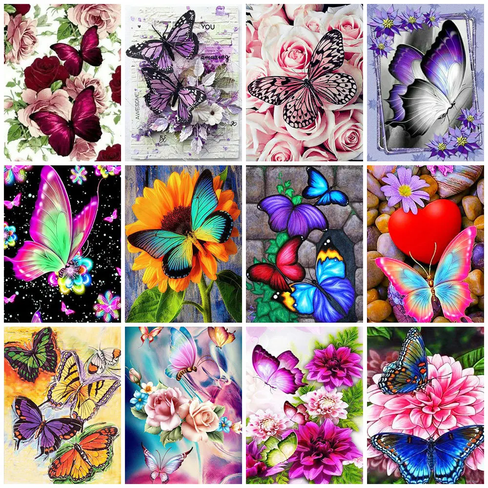 

HUACAN алмазов картина Бабочка украшение дома полная выкладка, алмазная вышивка Стразы Картина Набор для рукоделия