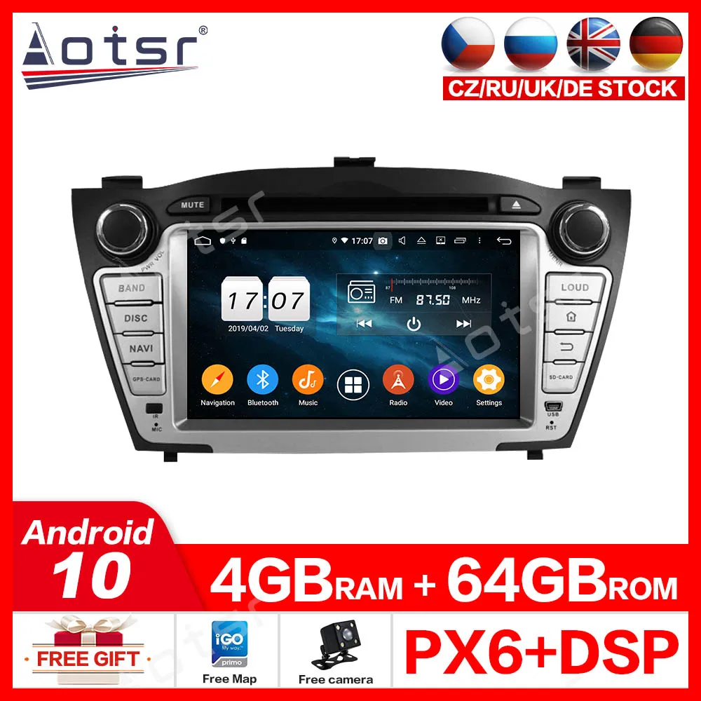 

PX6 4 + 64 Android 9,0 Автомобильный мультимедийный плеер GPS 2 Din для Hyundai IX35 TUCSON 2009-2015 Canbus Авто Радио DVD плеер BT головное устройство