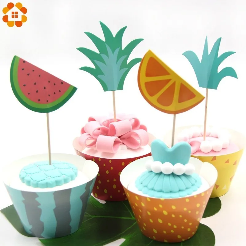 1 Набор милые фрукты тема одноразовая посуда ананас баннер/воздушные шары летние