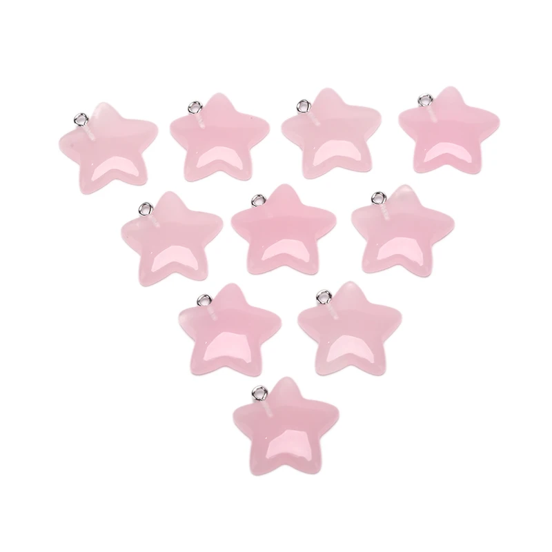 10Pcs Convex Resin Five-pointed Stars Charms Very Cute Keychain Pendant Necklace For DIY Decoration 7 Colors | Украшения и