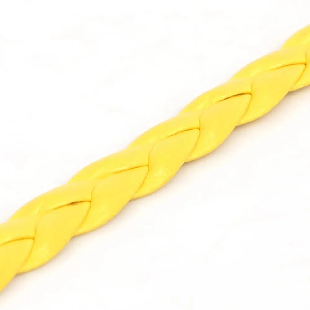 Yellow 7 мм 5 м плоская плетеная веревка из искусственной кожи шнурок из искусственной кожи для изготовления ювелирных изделий ожерелье браслет Рукоделие Шитье своими руками - Цвет: Yellow
