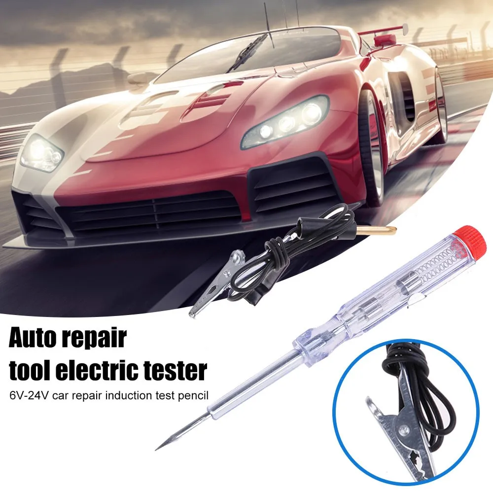 

DC 6V-24V Car Electric Tester Transparent Circuit Test Pen Vehicle Fuses Light Socket Tester Auto Motorcycle Repair Tool