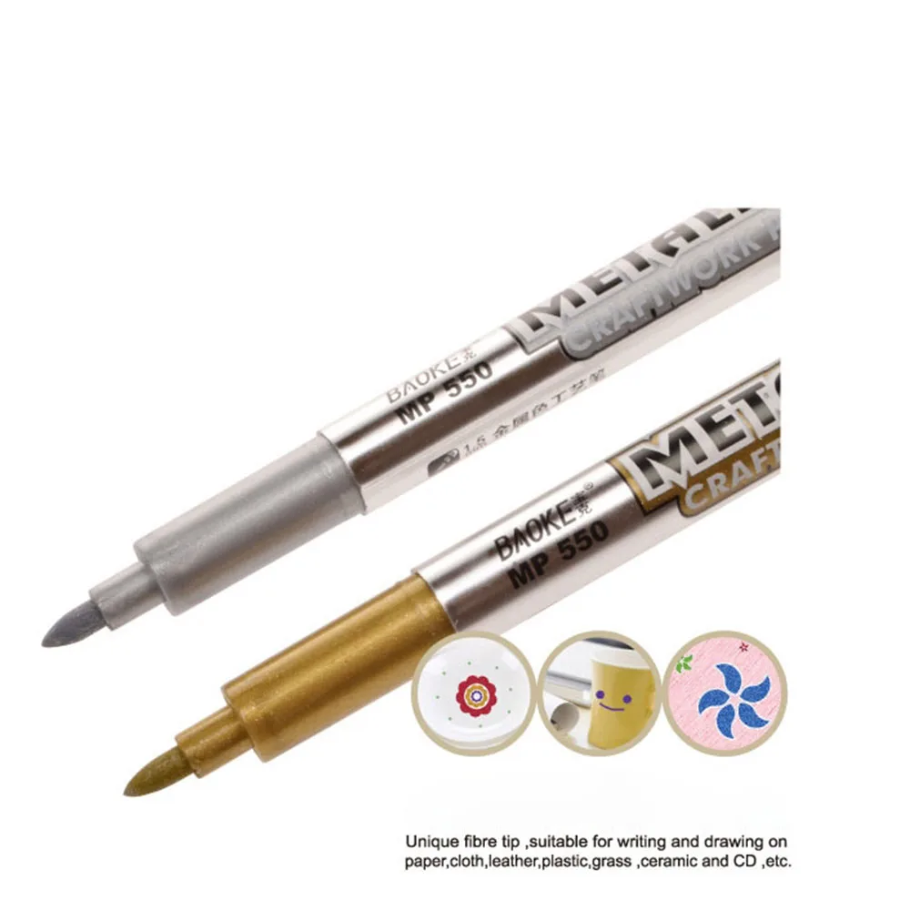 10 Units DIY Paint Markers Pen For Craftwork Gold Silver Metallic Wedding Party Scrapbook Signature Uses | Канцтовары для офиса и