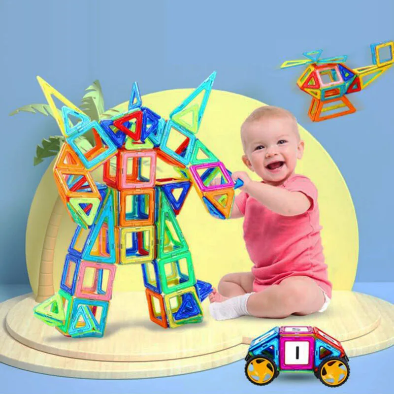 Dise&ntilde;ador Constructor magn&eacute;tico tama&ntilde;o grande im&aacute;n bloques de construcci&oacute;n ilumine ladrillos magn&eacute;ticos juguetes para ni&ntilde;os de regalo-1