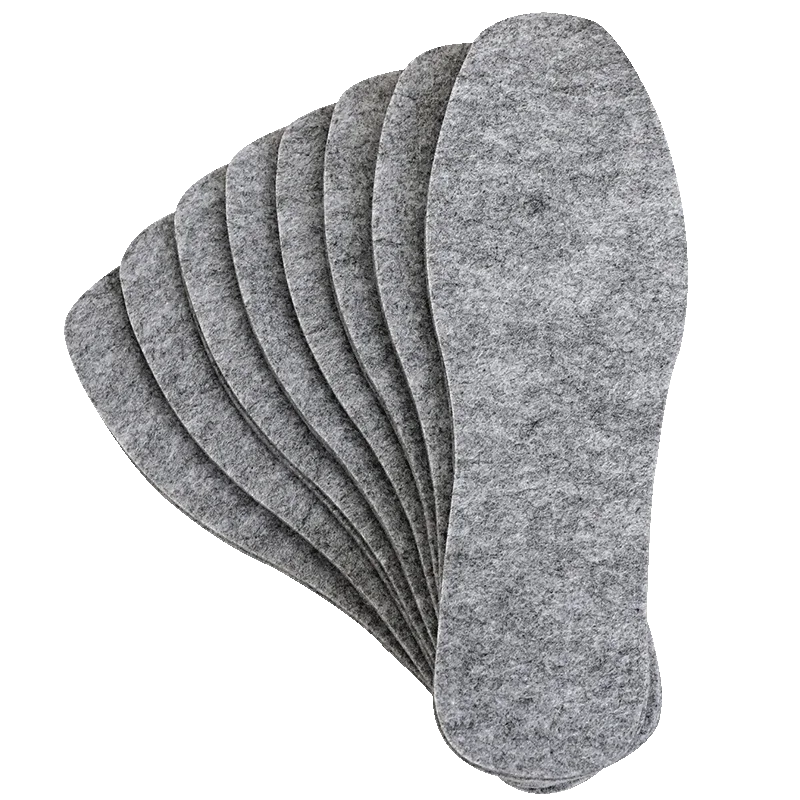 

3 Pairs/5 Pairs Thermal Wool felt insoles thicken warm insole for men women shoes breathable skin-friendly shoe pad