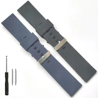 20mm 22mm 24mm 26mm silicone rubber watch band soft classic black navy blue replacement strap for casual brand watch