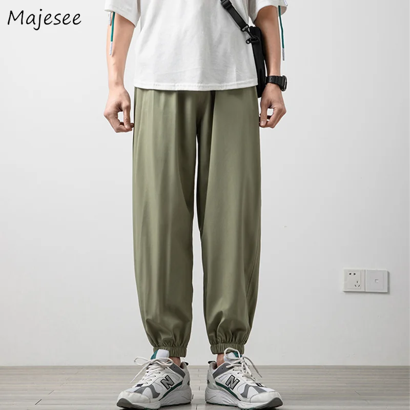 

Мужские свободные шаровары, однотонные простые дышащие брюки в повседневном стиле, большие размеры, для тренировок, для студентов, модные у...