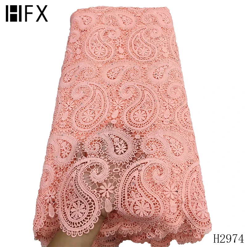 HFX белая нигерийская кружевная ткань из гипюра 2021 Высококачественная