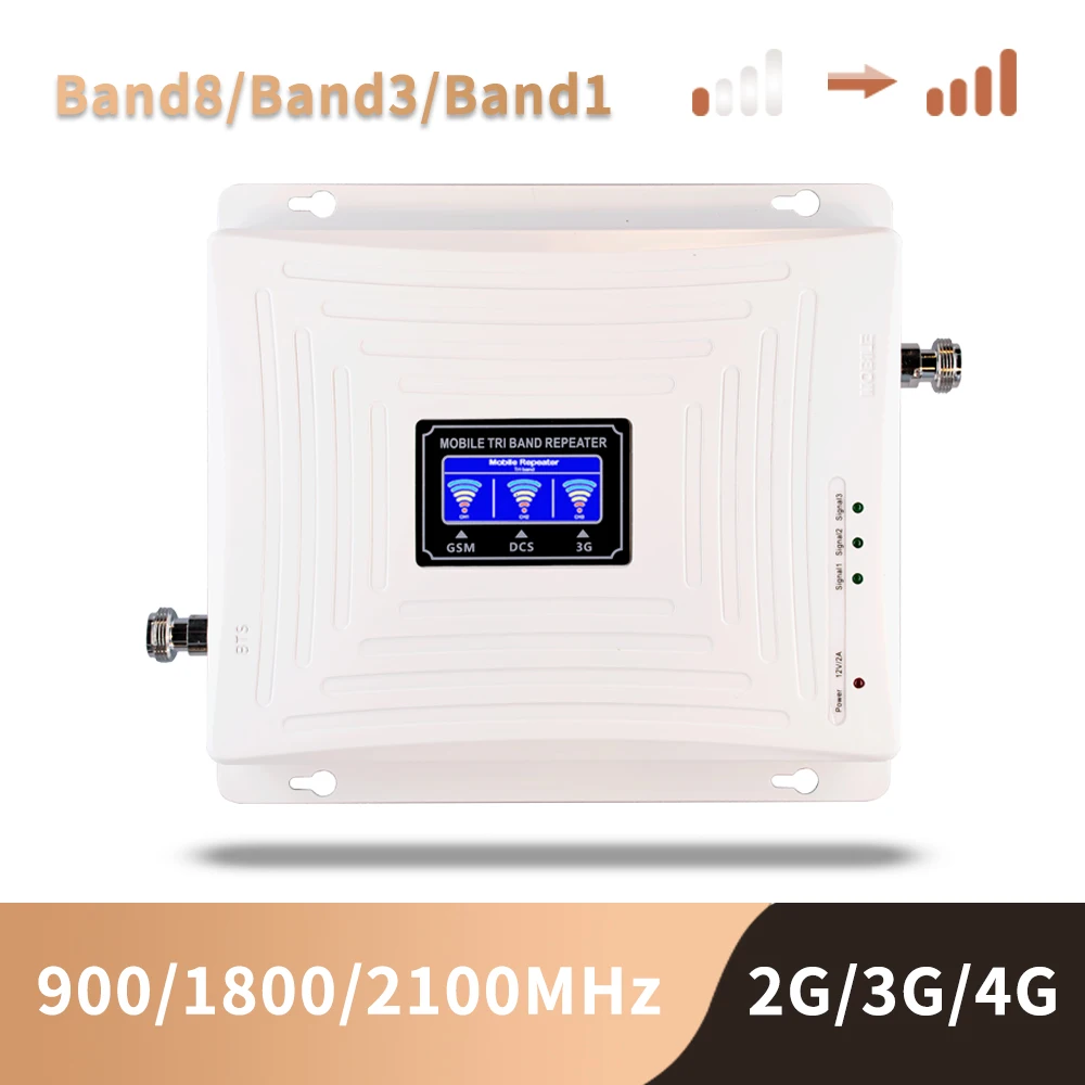 GSM 3G 4G Усилитель сотового телефона трехполосный мобильного сигнала сотовый