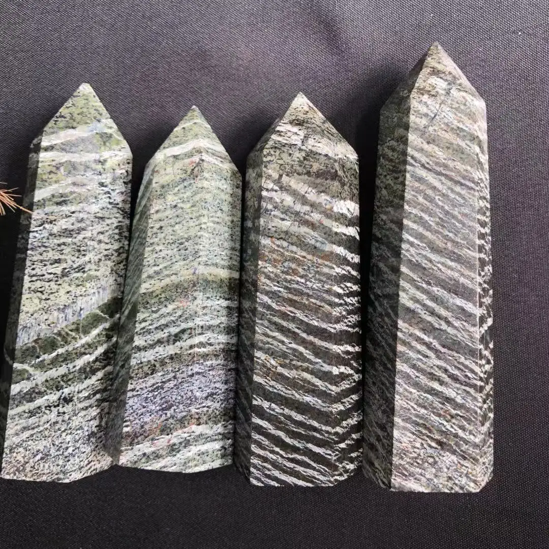 1 шт. Натуральный Камень Кристалл точка зеленого цвета в полоску стиле Зебра