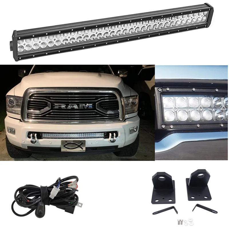 

Для 2010-2020 Dodge RAM 2500/3500/4500 4-е Поколение 180 Вт 32 дюйма светодиодная световая бампер скрытый буксир аксессуары для автомобиля