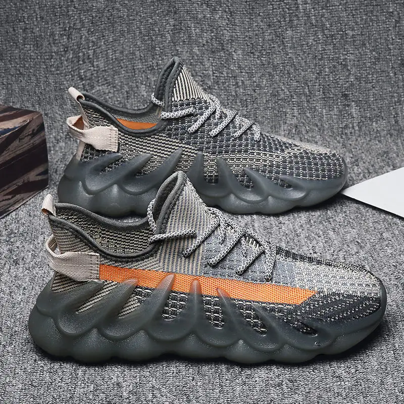 

Mens Casual Sneakers Fashion New Coconut Shoes Flying Woven Shoes For Men Breathable Casual Light Sports Shoes