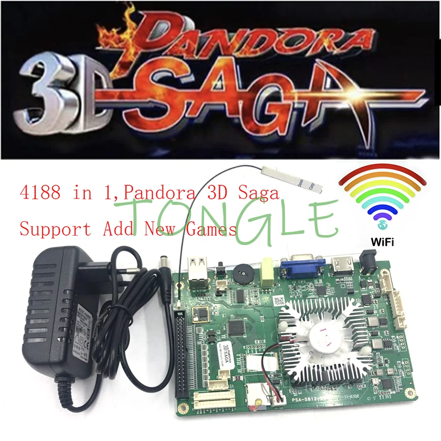 4188 in 1 Arcade Game Board Pandora 3D SAGA Motherboard 160*3d Game Home Version Support Online Download Games VGA HDMI Output
