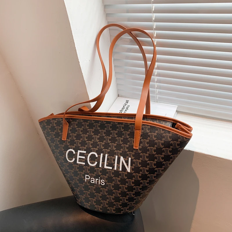 

Large Zipper Women's Handbags Fashion Picture Decoration Shoulder Bags Luxury Designer Brand Large Capacity Shopping Casual Tote