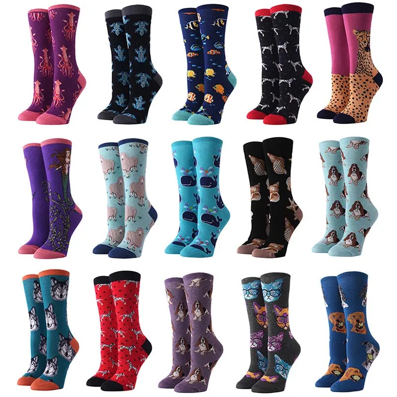 Мультяшные креативные леопардовые носки с изображением кота Харадзюку