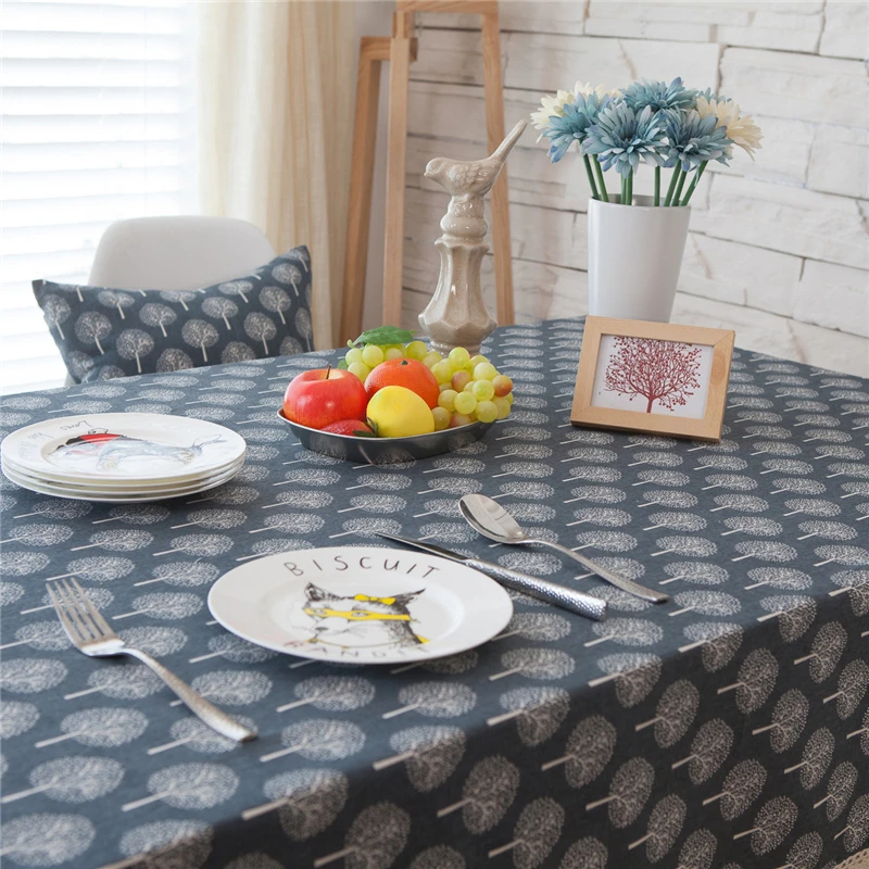 Домашняя искусственная скатерть из хлопка и льна прямоугольная белая для стола