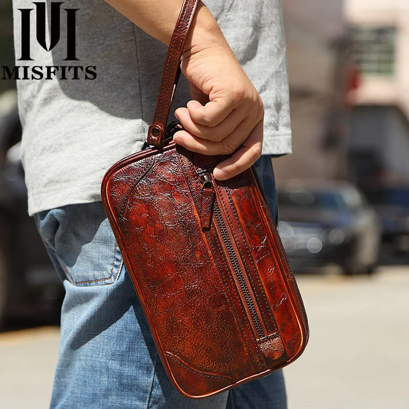 MISFITS 2020 мужской кошелек клатч из натуральной кожи брендовый большой емкости