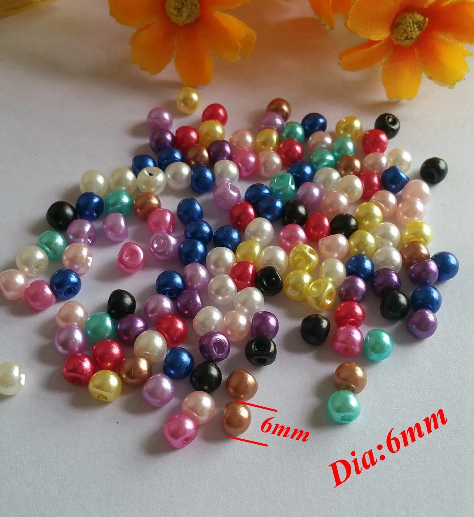 100 шт 6 мм смешанных 12 цветов оптом декоративные пуговицы жемчужные для