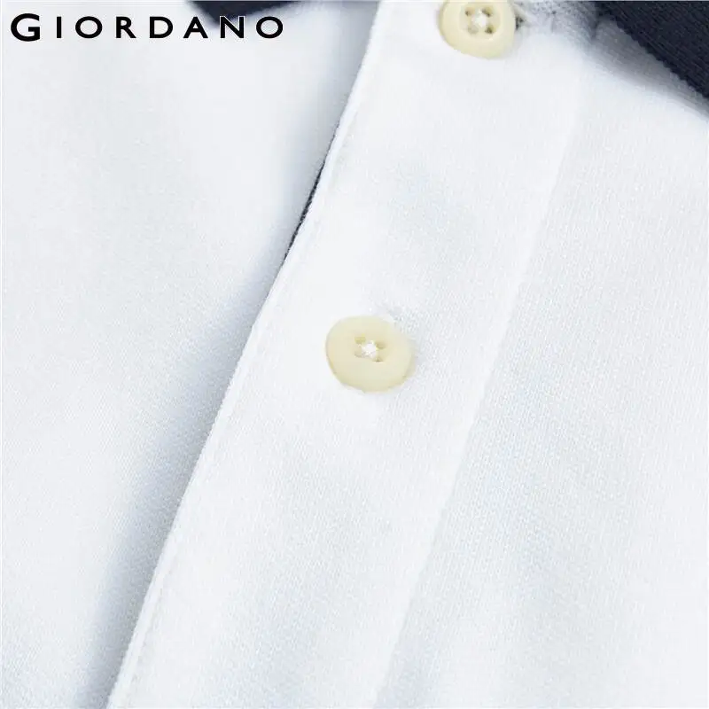 Мужская эластичная рубашка поло из лайкры Giordano прочная ребристая с короткими